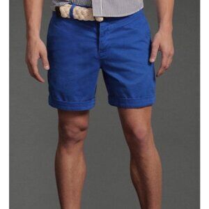 Abercrombie & Fitch Chino Shorts Royal Blue Braided Belt Preppy Mens Size 34 NWT